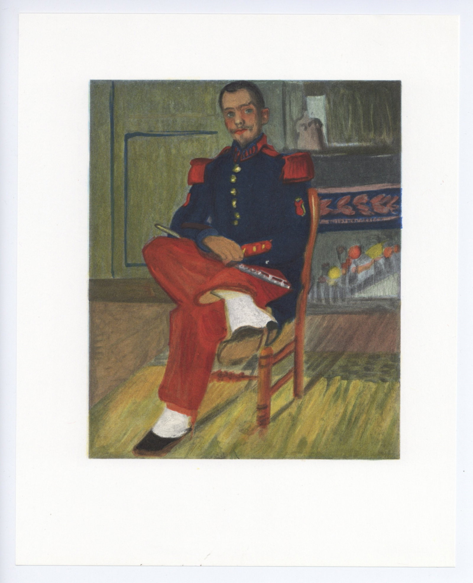 Raoul Dufy "Le Flutiste": Title: Raoul Dufy "Le Flutiste" Description: Medium: offset lithograph (after the painting). Printed on Arjomari wove paper by Mourlot Frères and published in 1965 for Marcelle Oury's "Lettre