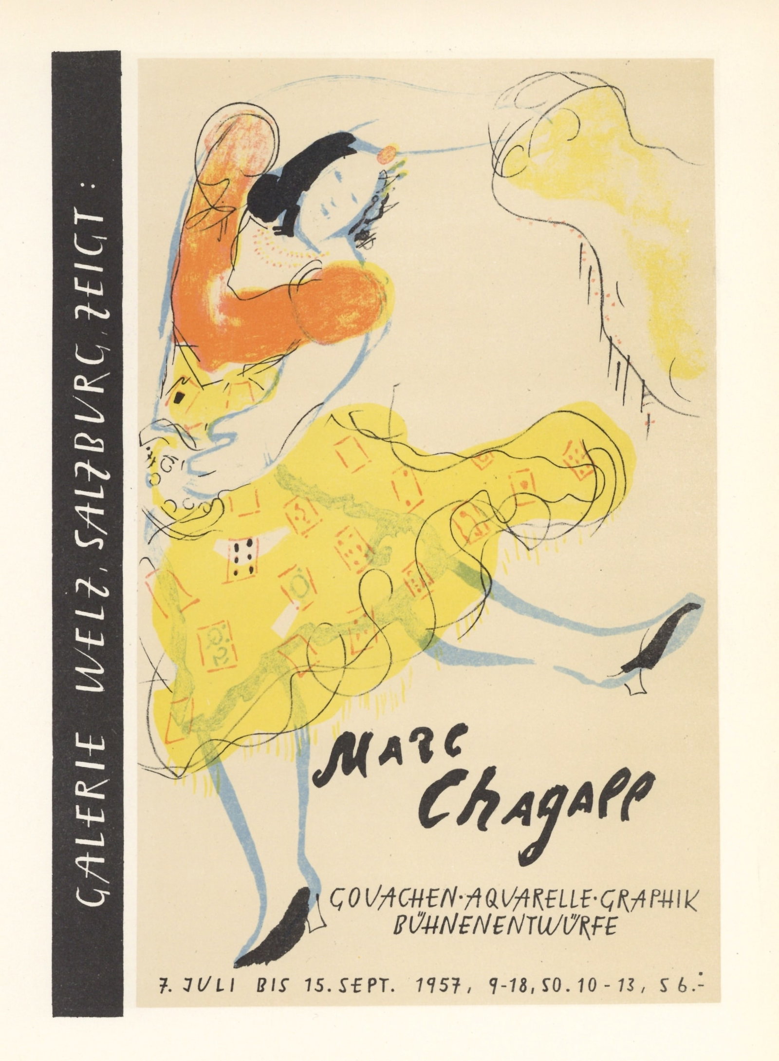 Marc Chagall lithograph poster "Gouachen Aquarelle" (1 of 1)