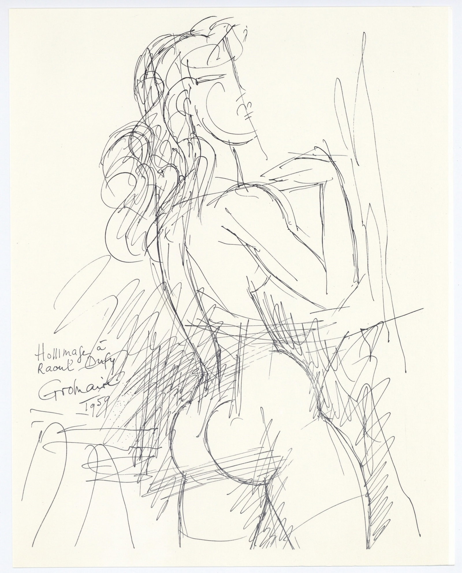 Marcel Gromaire lithograph | Homage to Dufy: Title: Marcel Gromaire lithograph | Homage to Dufy Description: Medium: lithograph (after the drawing). Marcel Gromaire was one of the artists who contributed compositions to Marcelle Oury's "Lettre &