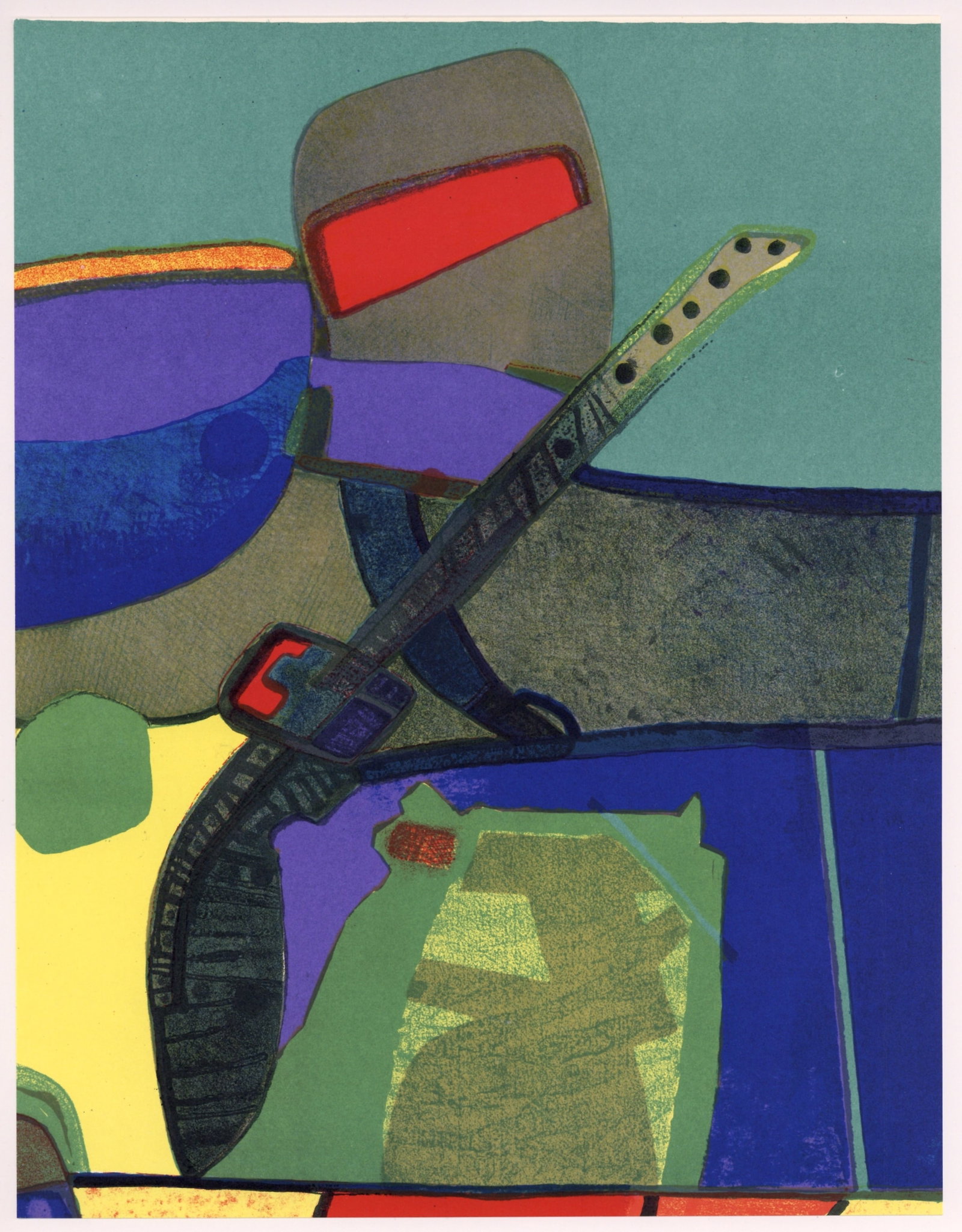 Maurice Esteve original lithograph "Arizovert": Title: Maurice Esteve original lithograph "Arizovert" Description: Medium: original lithograph. Printed in 1972 for the art revue XXe Siecle (issue number 39) and published in Paris by San Lazzaro.