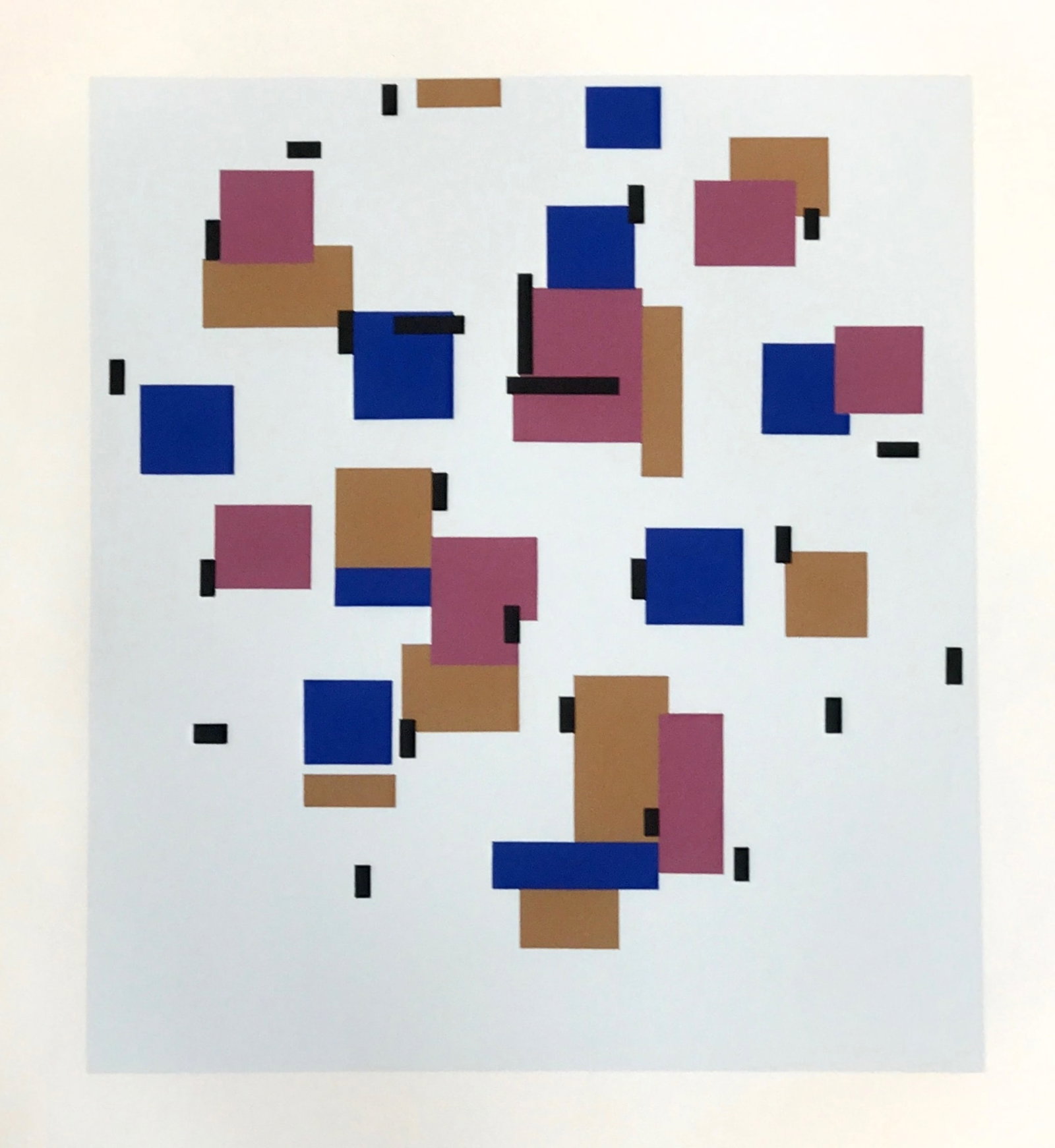 Piet Mondrian serigraph "Composition en bleu b": Title: Piet Mondrian serigraph "Composition en bleu b" Description: Medium: serigraph (after the 1917 painting). Printed in 1957 on Bristol San Francisco smooth wove paper in an edition of 300 at the