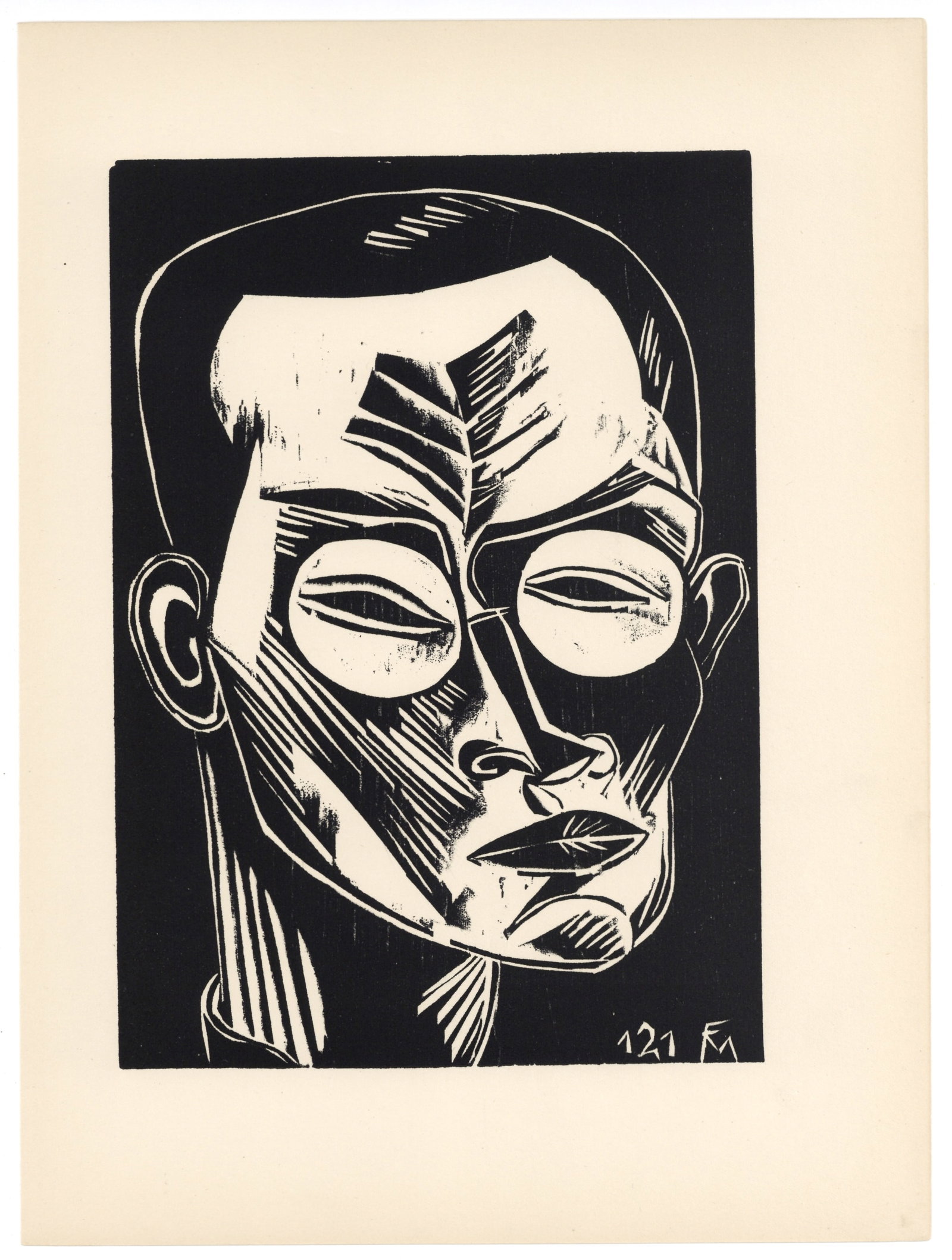 Conrad Felixmuller original woodcut "Self Portrait" (1 of 1)