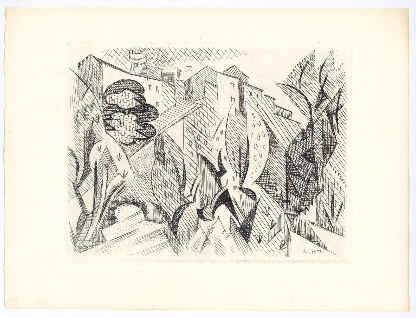 Andre Lhote original etching: Title: Andre Lhote original etching Description: Medium: original etching. Printed in 1946 at the atelier Quesneville on BFK Rives paper and published in a limited edition of 300 for the "Alternance" 
