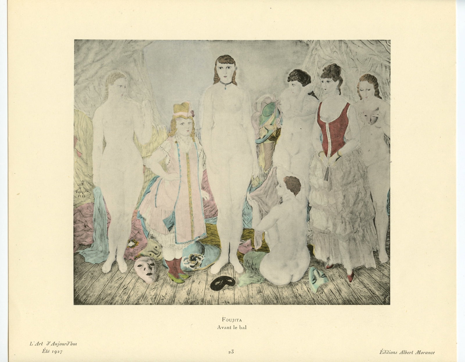 Tsugoharu Foujita "Avant le bal" pochoir - 2