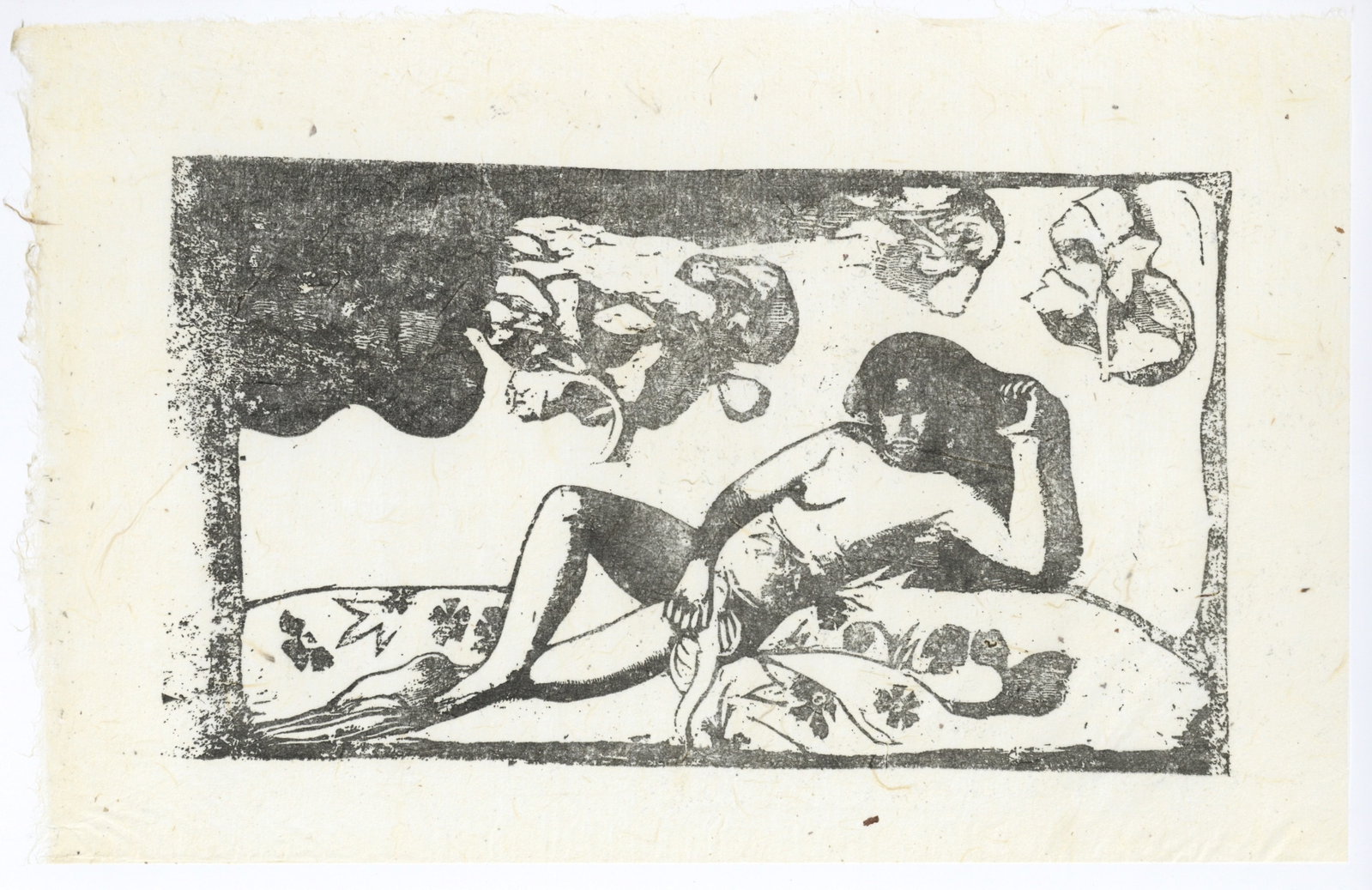 Paul Gauguin "Te Arii Vahine": Title: Paul Gauguin "Te Arii Vahine" Description: The English title is "Woman of Royal Blood". This impression (after the original woodcut) was printed on japon paper in 1943 in an edition of 250,