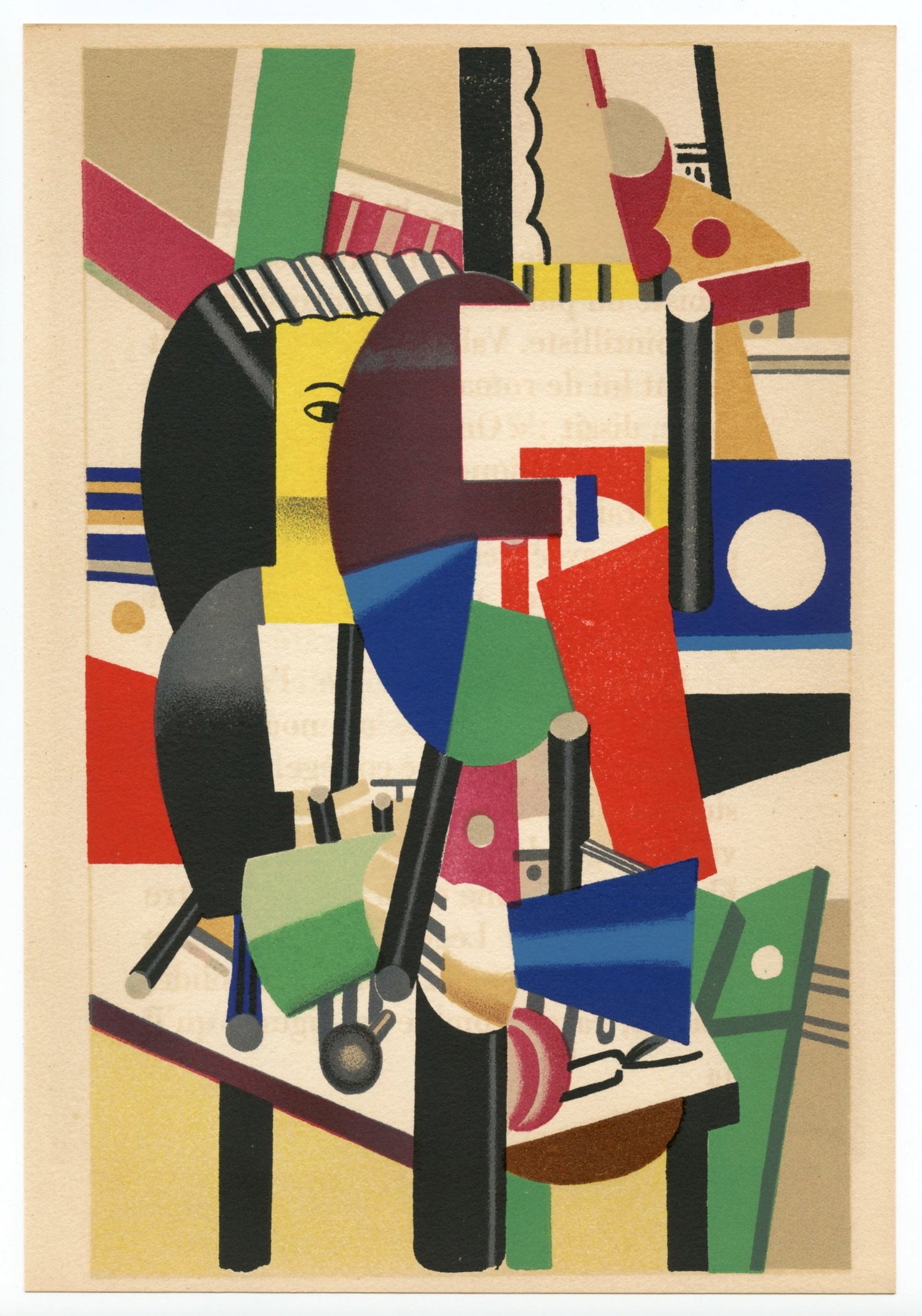 Fernand Leger lithograph "Femme au miroir": Title: Fernand Leger lithograph "Femme au miroir" Description: Medium: lithograph (after the painting). Printed in 1952 by Mourlot Freres on Arches paper and published in Paris by Louis Carre in an