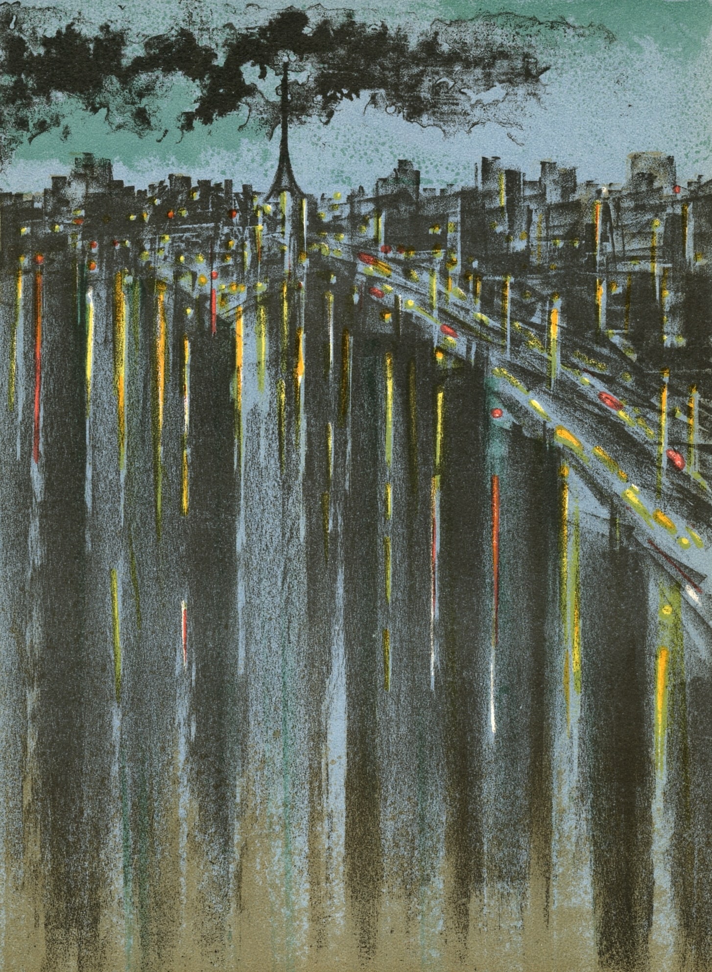 Richard Florsheim original lithograph "La Seine a Paris" (1 of 1)