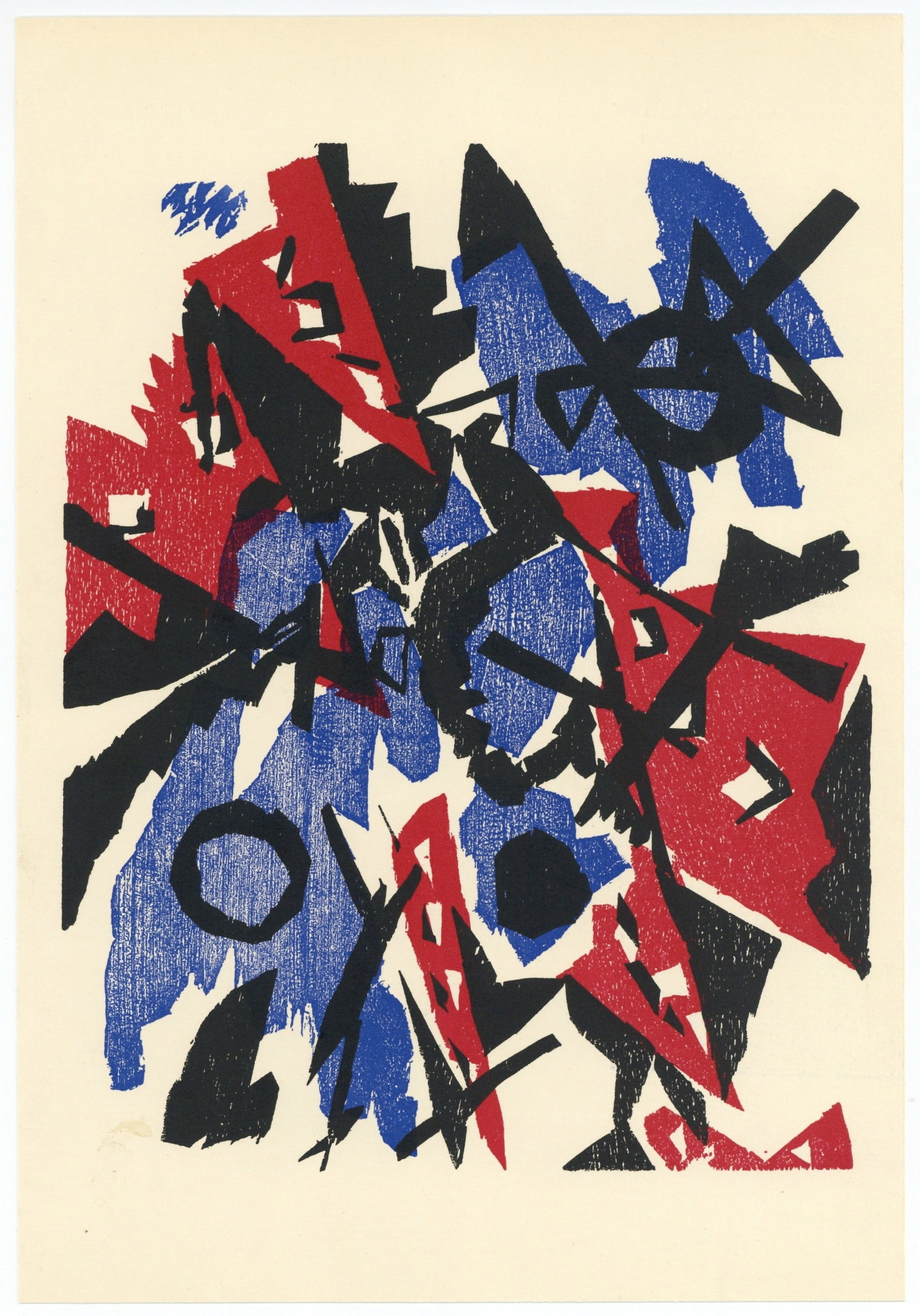 Ernst Wilhelm Nay woodcut, 1953: Title: Ernst Wilhelm Nay woodcut, 1953 Description: Medium: color woodcut. Catalogue reference: Gabler 44. Printed in Paris and published in 1953 by Editions d'Art d'Aujourd'hui, of Boulogne. Sheet
