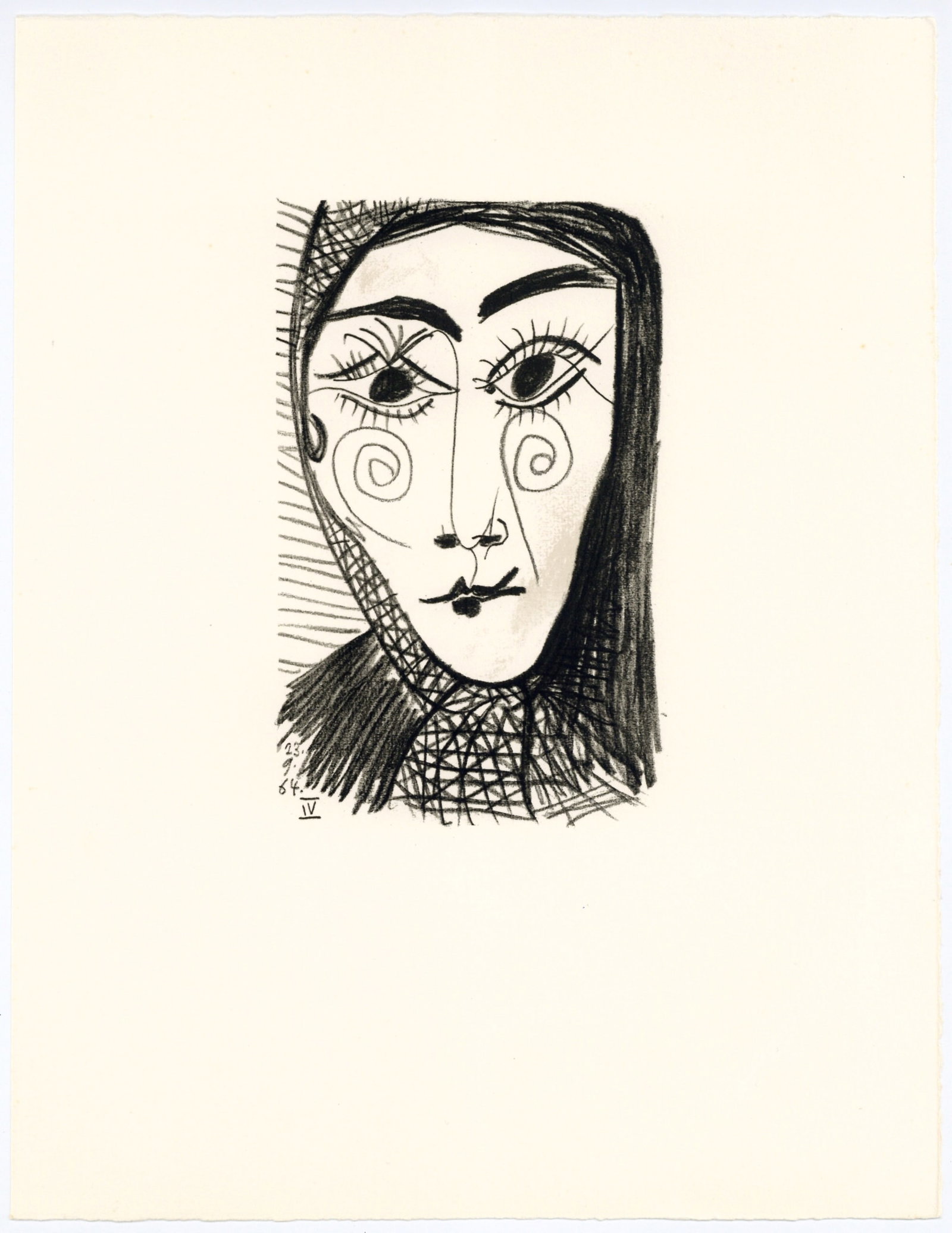 Pablo Picasso lithograph "Le Gout du Bonheur": Title: Pablo Picasso lithograph "Le Gout du Bonheur" Description: Medium: lithograph (after the drawing). This Picasso lithograph from the "Le Gout du Bonheur" portfolio (the French title translates