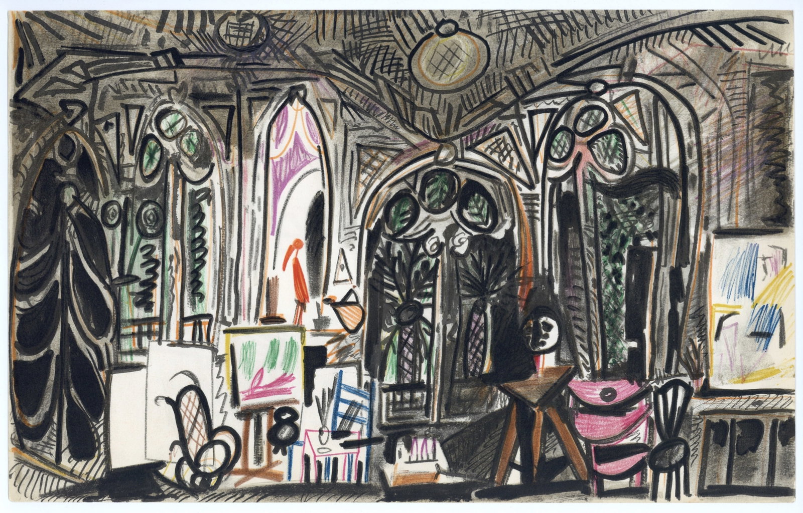 Pablo Picasso lithograph | Carnet Californie: Title: Pablo Picasso lithograph | Carnet Californie Description: Medium: lithograph (after the sketch). Executed as a sketchbook drawing during the middle 1950's and subsequently made available by