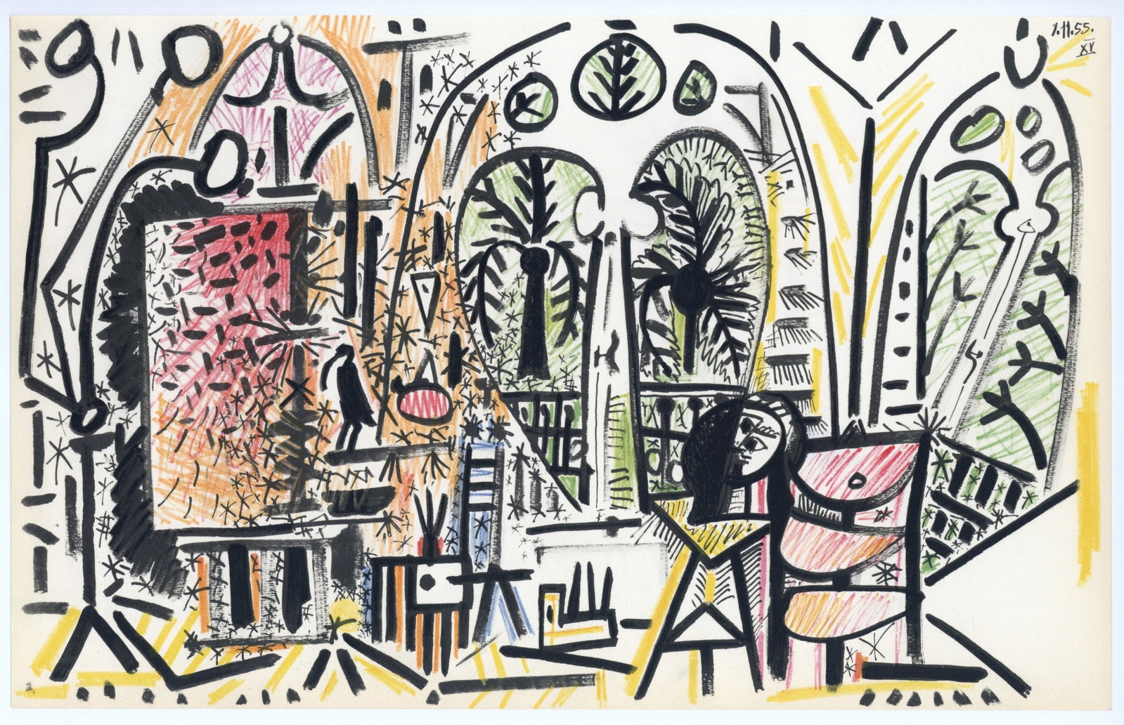 Pablo Picasso lithograph | Carnet Californie: Title: Pablo Picasso lithograph | Carnet Californie Description: Medium: lithograph (after the sketch). Executed as a sketchbook drawing during the middle 1950's and subsequently made available by