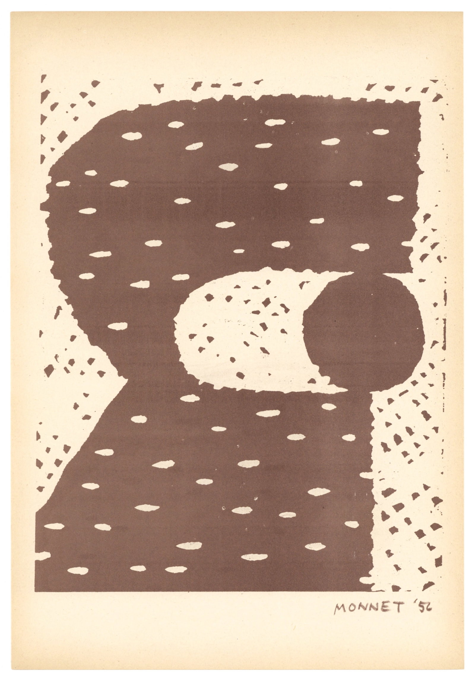 Gianni Monnet original lithograph | Arte Concreta: Title: Gianni Monnet original lithograph | Arte Concreta Description: Medium: original lithograph. Printed in 1956 for the rare Documenti d'Arte d'Oggi, published in Milan by Groupe Espace. Size: 12
