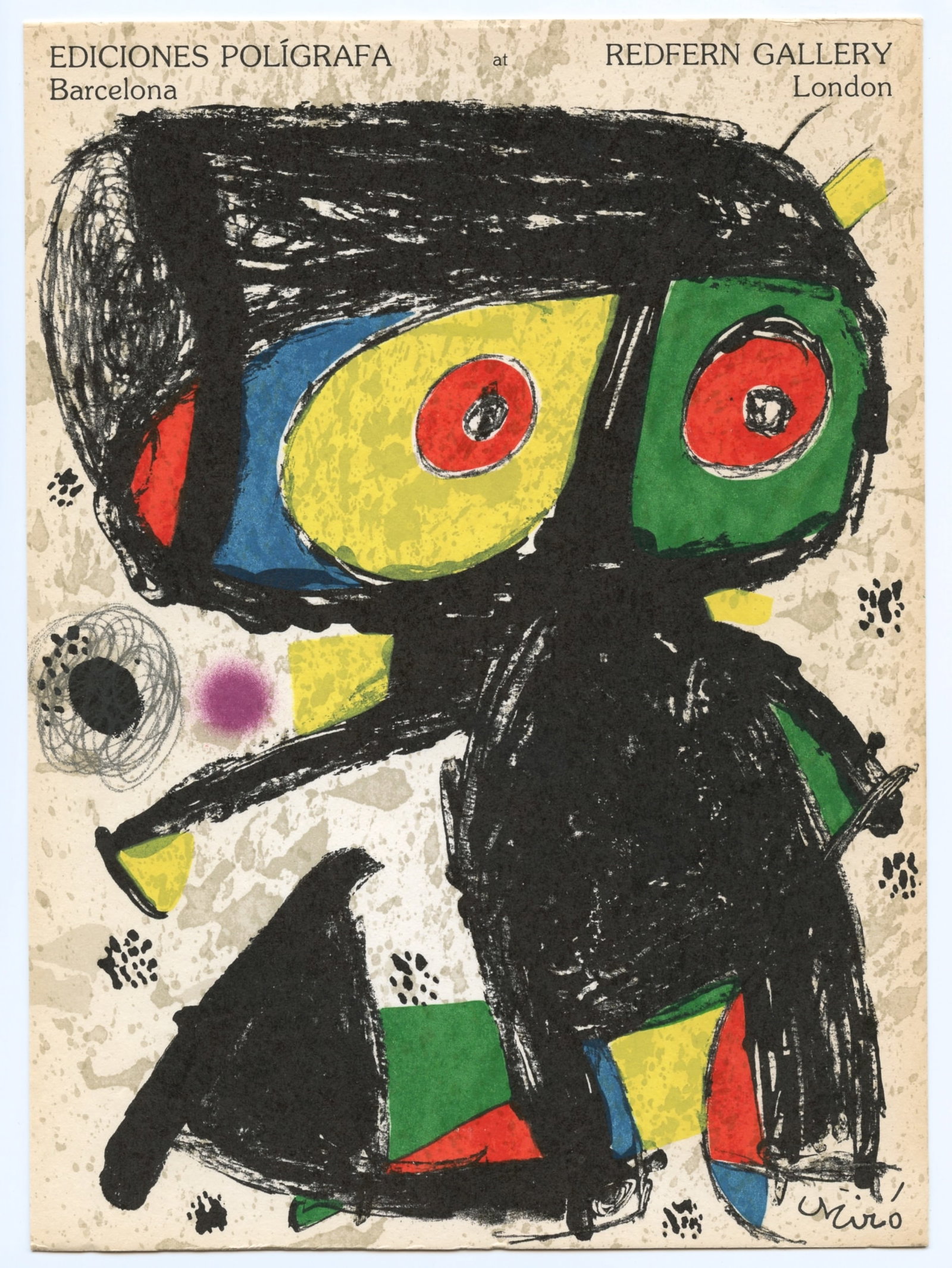 Joan Miro original lithograph 1979: Title: Joan Miro original lithograph 1979 Description: Medium: original lithograph. Printed in 1979 and published in Barcelona by La Poligrafa in an edition of 1000 for the cover of a scarce