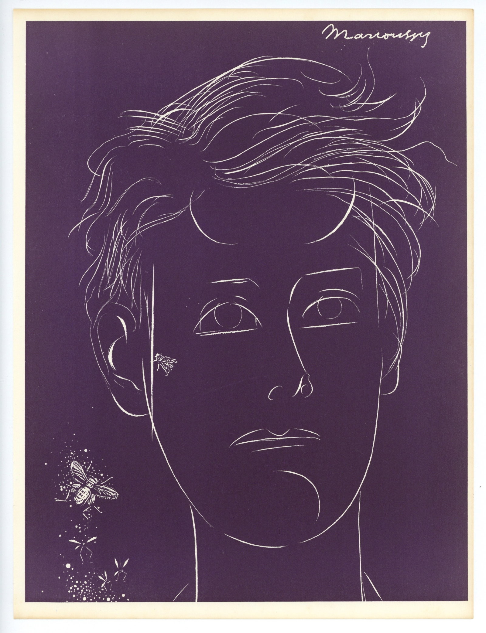 Louis Marcoussis original burin etching and engraving "Rimbaud": Title: Louis Marcoussis original burin etching and engraving "Rimbaud" Description: Medium: original burin etching and engraving. This impression on wove paper was printed in 1939 and published in