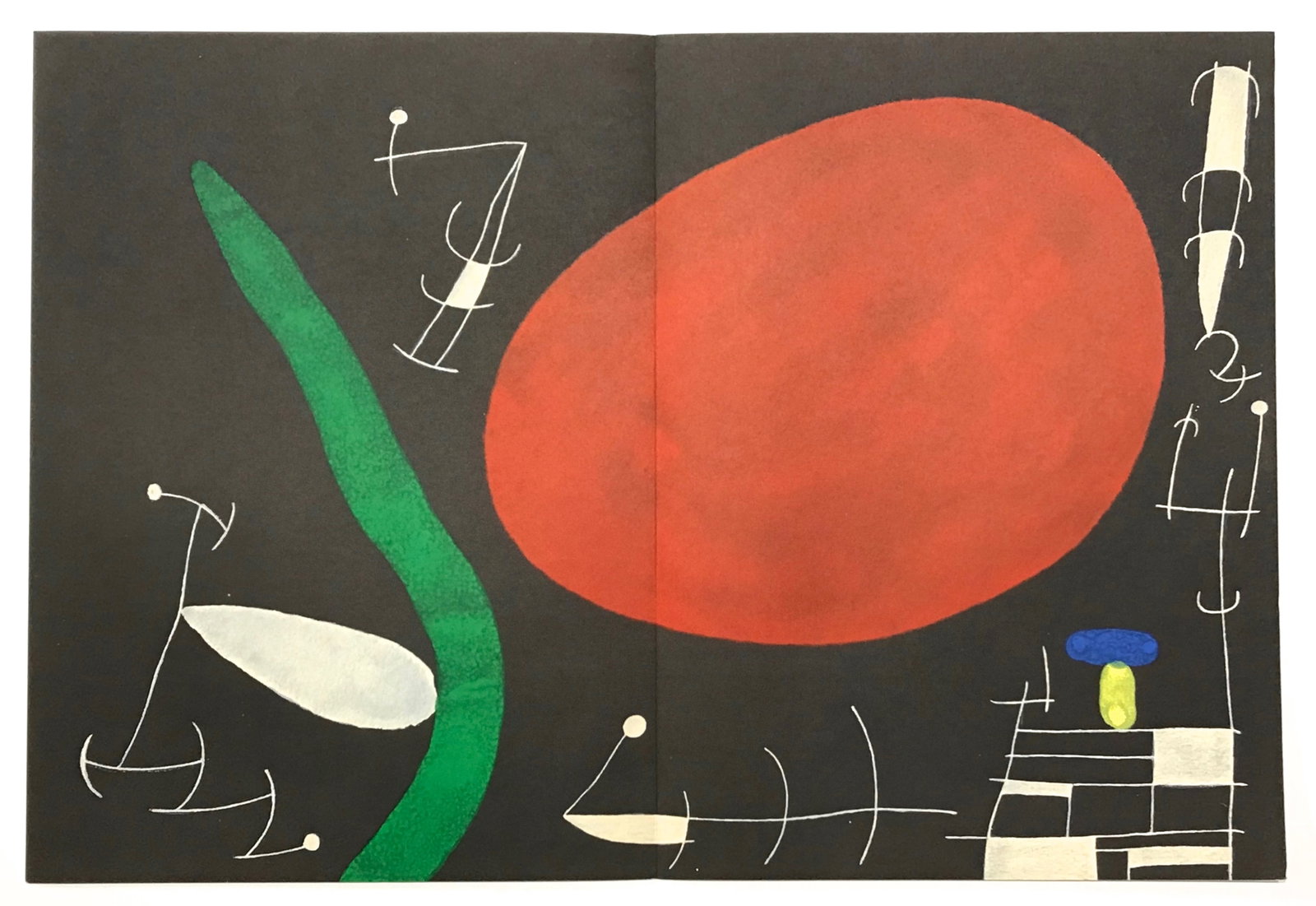Joan Miro lithograph | L'Oiseau Solaire, L'Oiseau Lunaire, Etincelles: Title: Joan Miro lithograph | L'Oiseau Solaire, L'Oiseau Lunaire, Etincelles Description: Medium: lithograph (after the painting). Printed in 1967 for the art revue Derriere le Miroir (issue number