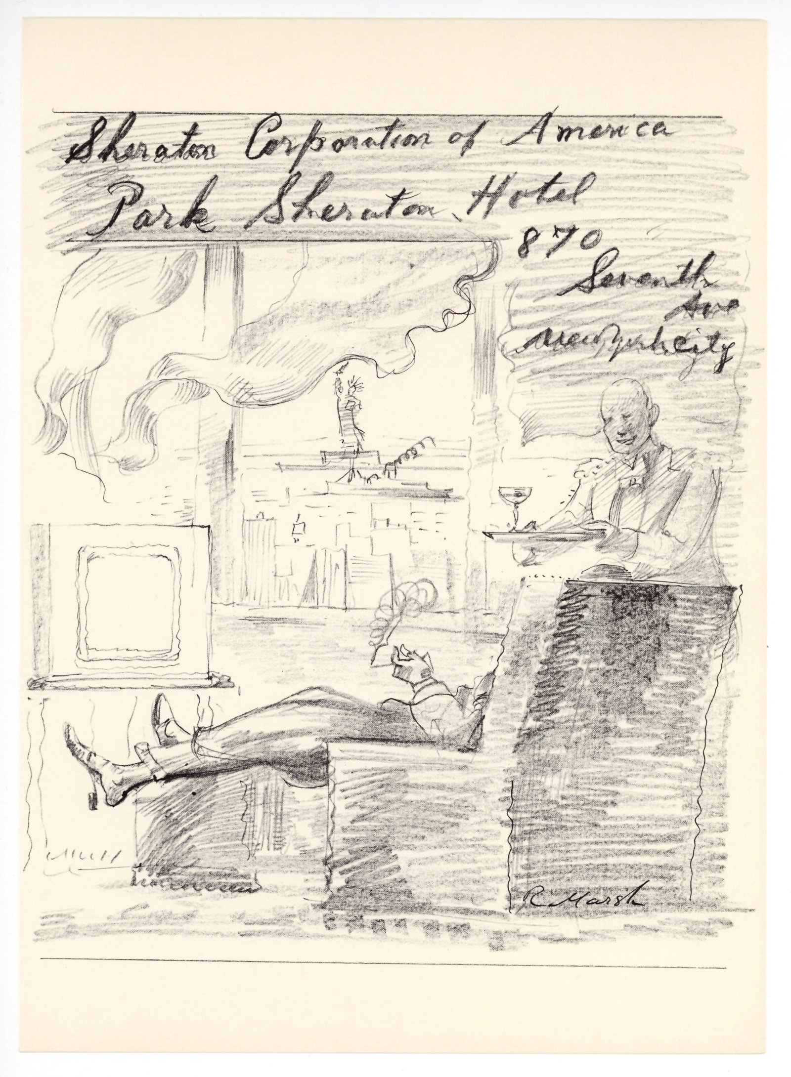 Reginald Marsh original lithograph: Title: Reginald Marsh original lithograph Description: Medium: original lithograph. This lithograph was printed in 1954 for the "Improvisations" portfolio, published by the Artists Equity Association 