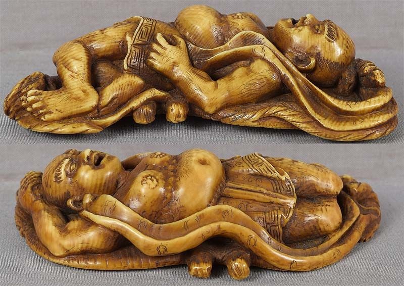 19c netsuke NIO on sandal by SEIMIN ex DU PONT 105mm - 3