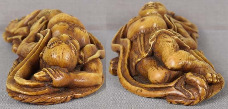 19c netsuke NIO on sandal by SEIMIN ex DU PONT 105mm - 4