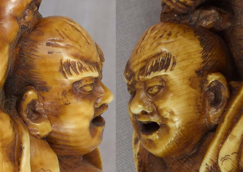 19c netsuke NIO on sandal by SEIMIN ex DU PONT 105mm - 6