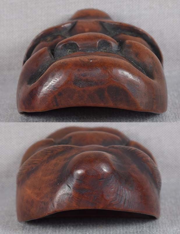19c netsuke mask IKKAKU SENNIN from FHC collection of 1923 - 5