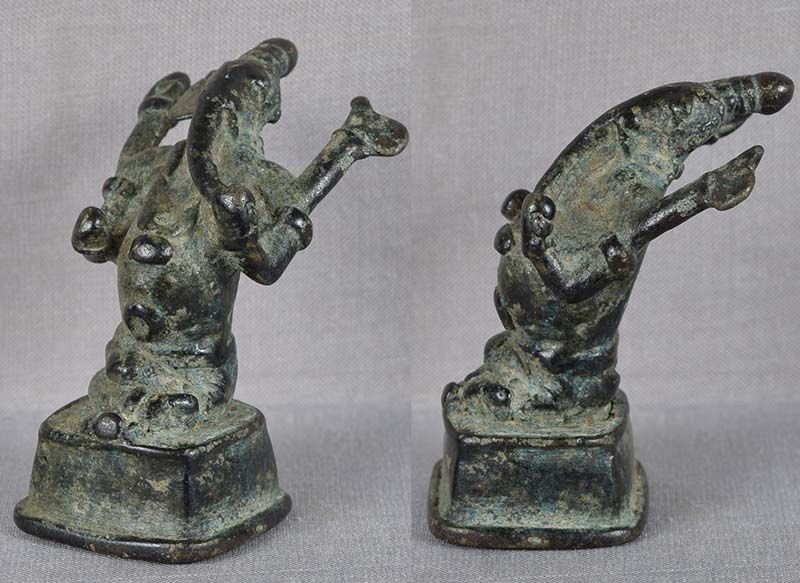 18c Indian bronze GANESHA with rat - 2