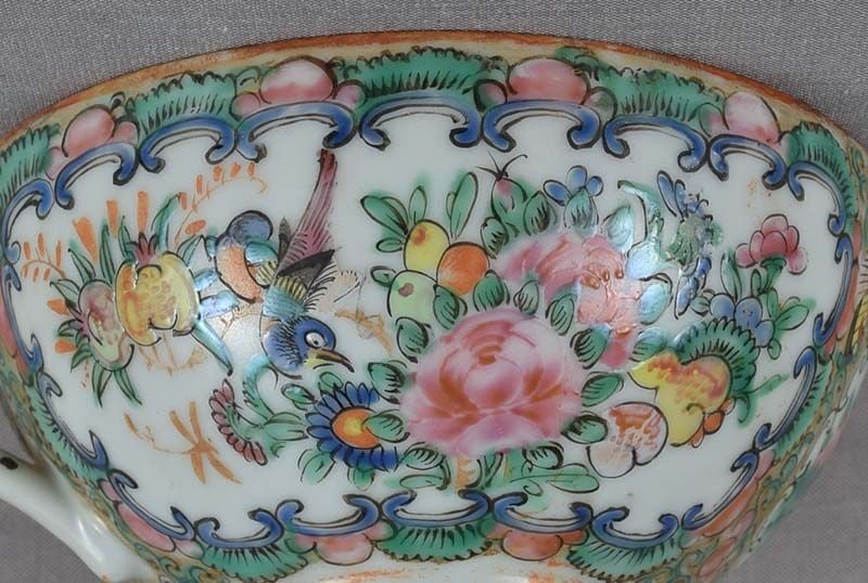 18c Chinese export porcelain ROSE MEDALLION CUP & SAUCER - 2