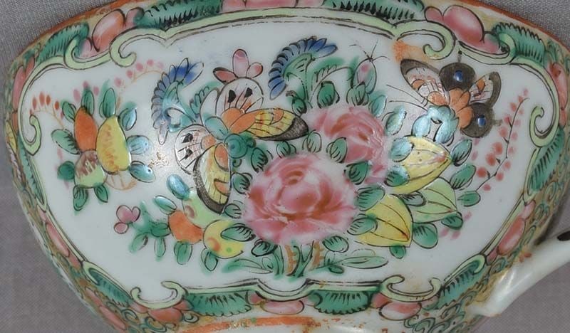 18c Chinese export porcelain ROSE MEDALLION CUP & SAUCER - 3