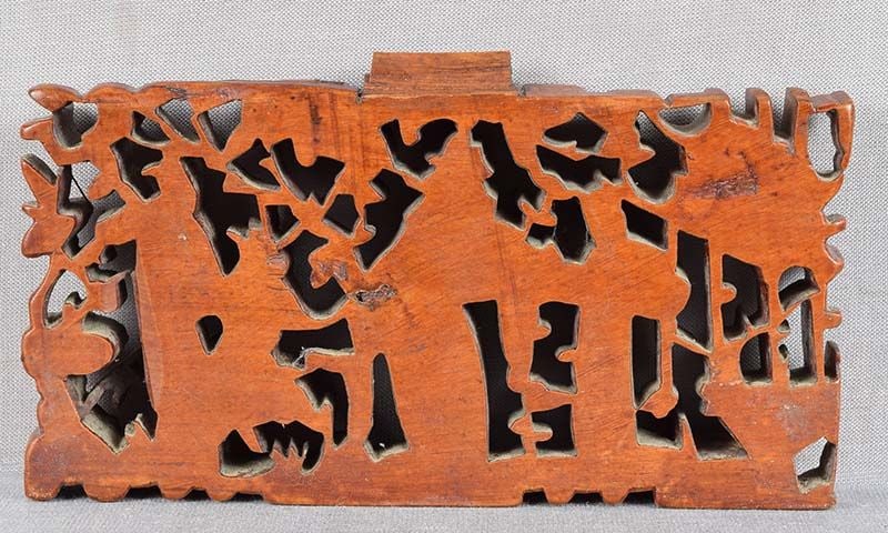 19c Chinese architectural panel CHINESE SCHOLAR with attendants - 4