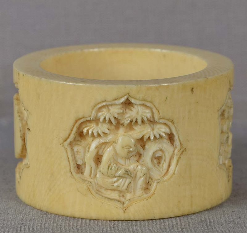 19c Chinese export NAPKIN RING Chinese scholars (1 of 6)