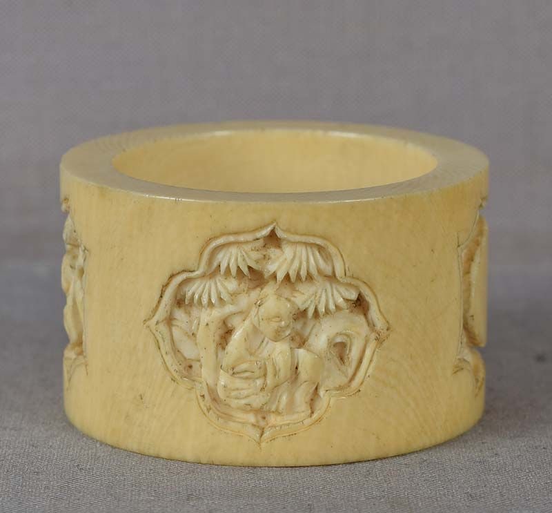19c Chinese export NAPKIN RING Chinese scholars - 3