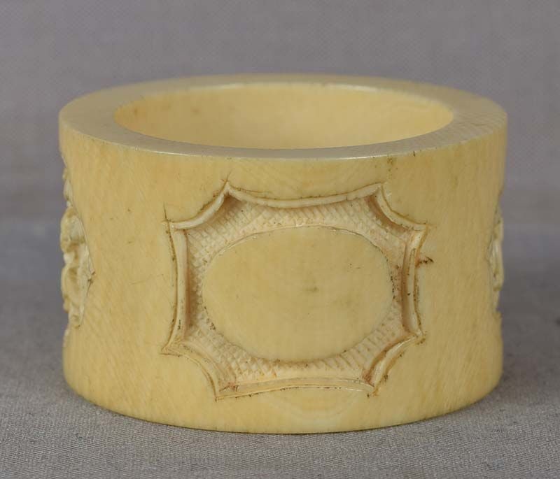 19c Chinese export NAPKIN RING Chinese scholars - 4