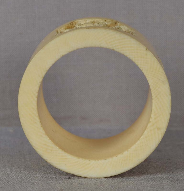 19c Chinese export NAPKIN RING Chinese scholars - 6