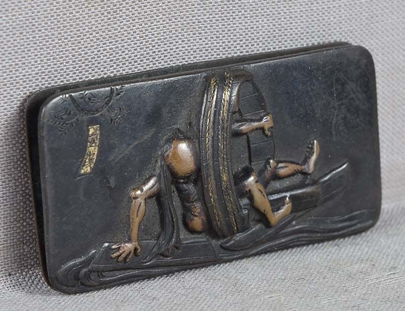 19c Japanese MAE-KANAGU pouch clasp BARREL MAKER by RYUMIN - 2