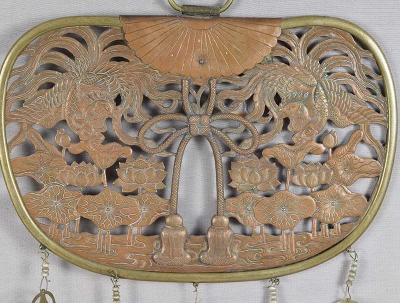 19c Japanese bronze KEMAN Buddhist Temple hanging - 2