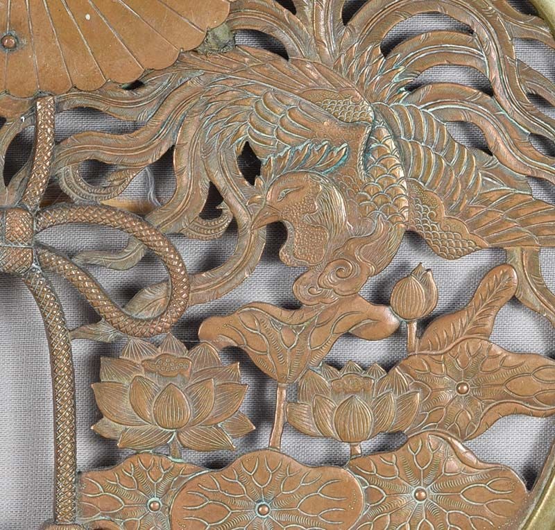 19c Japanese bronze KEMAN Buddhist Temple hanging - 3