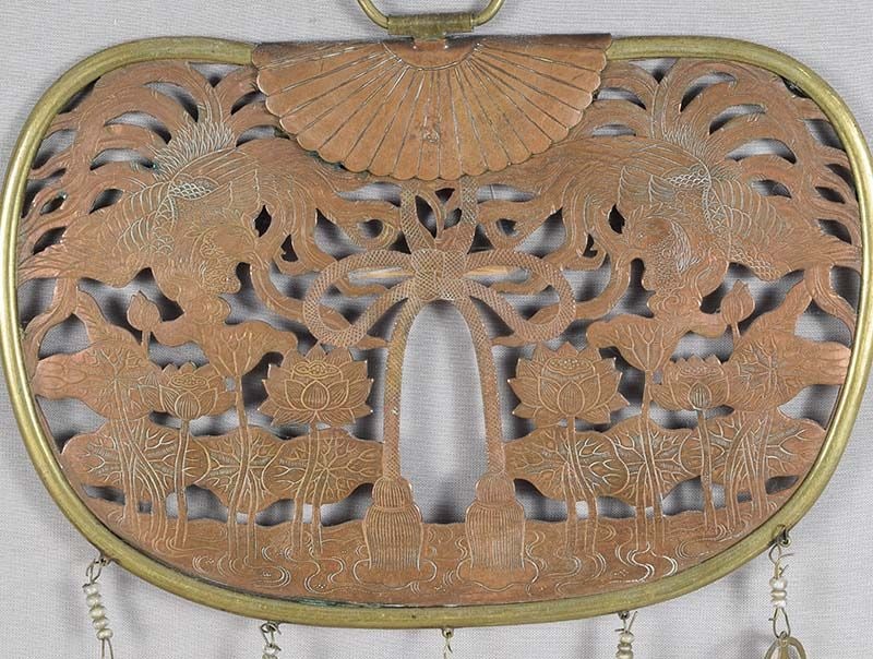 19c Japanese bronze KEMAN Buddhist Temple hanging - 4