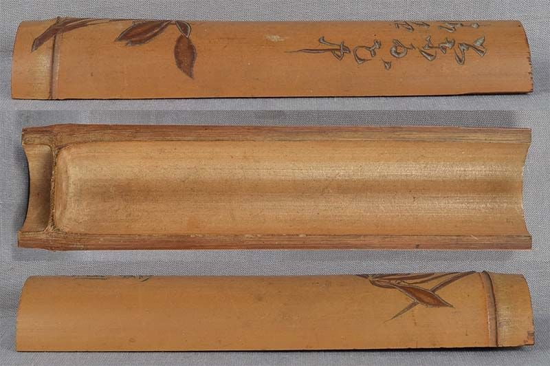 19c Japanese scholar WRIST REST iris and poem - 4