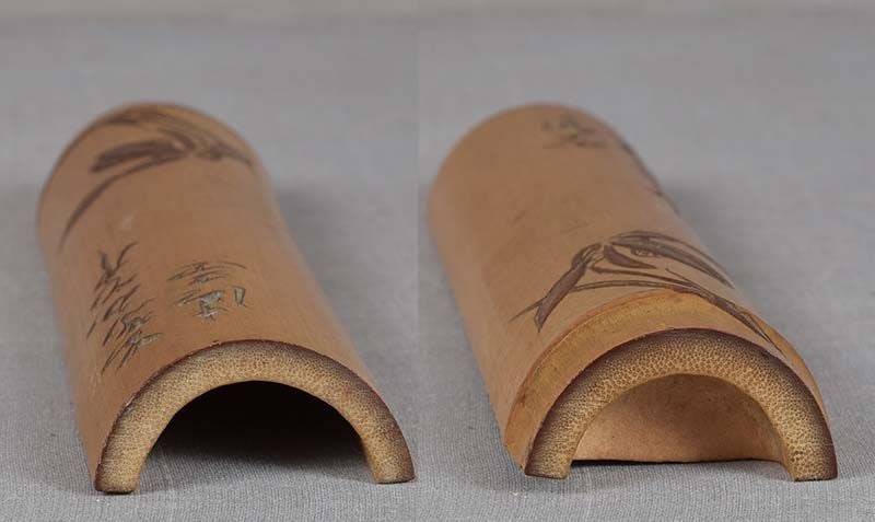 19c Japanese scholar WRIST REST iris and poem - 5