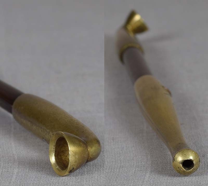 19c Japanese TOBACCO PIPE scholar hut - 5