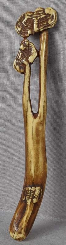 19c staghorn Asakusa sashi netsuke FUNGUS of IMMORTALITY (1 of 6)