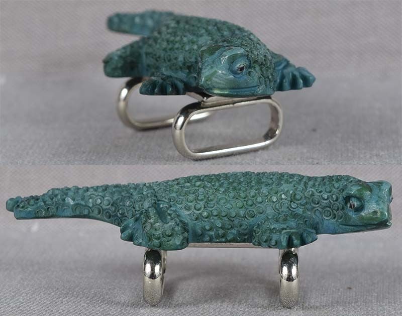 Vintage bone OBIDOME netsuke LIZARD - 2