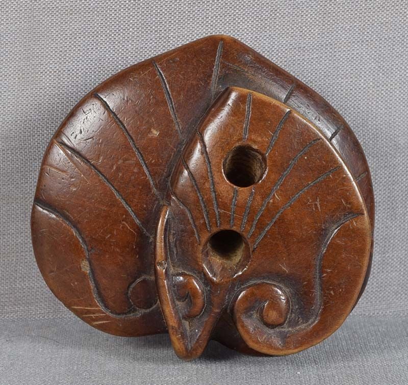 18c netsuke MINOGAME TURTLE on water lily - 5