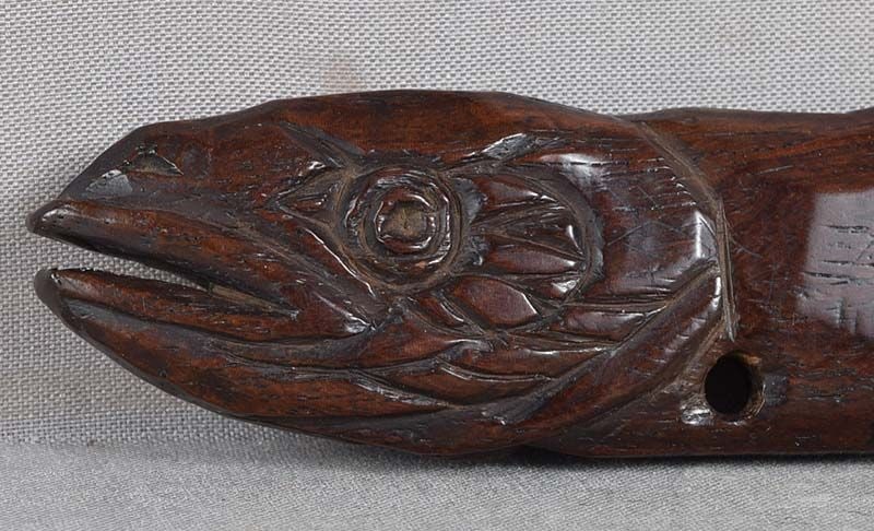 Early 19c netsuke DRIED FISH by SHOJU 20.6 cm - 2
