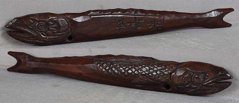 Early 19c netsuke DRIED FISH by SHOJU 20.6 cm - 5