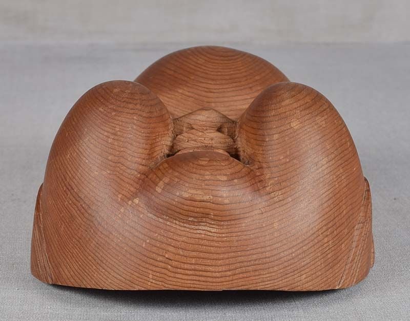 1900s Japanese mask OKAME by netsuke carver SUKEZUMI - 5