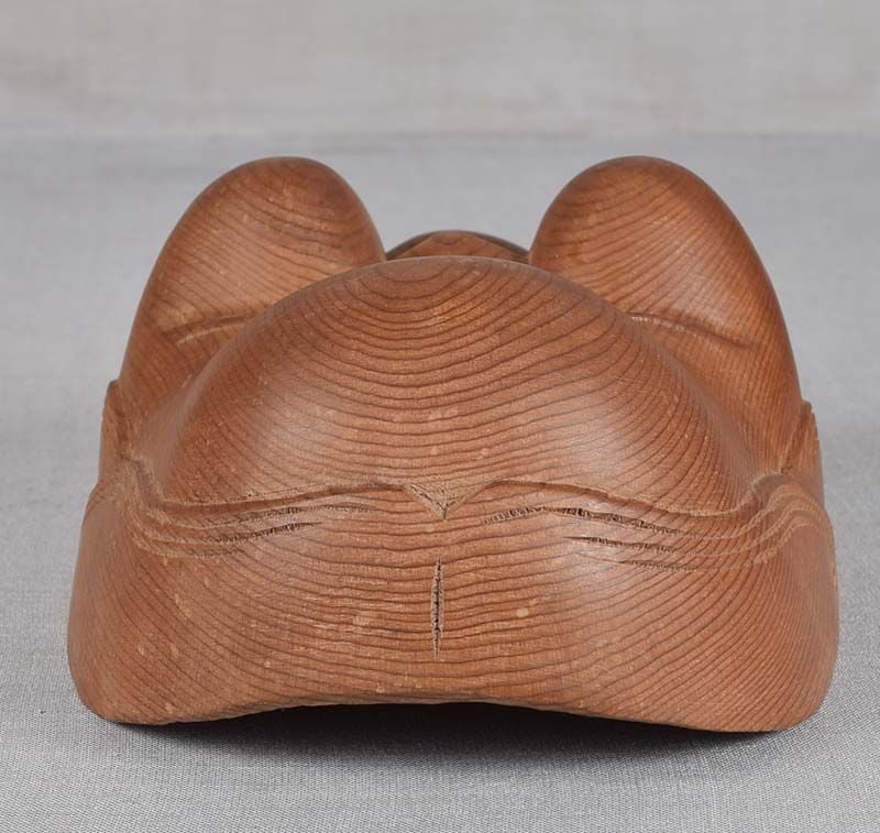 1900s Japanese mask OKAME by netsuke carver SUKEZUMI - 6