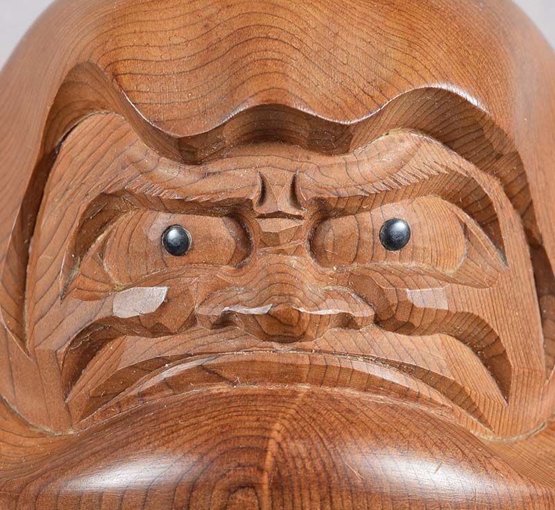 Vintage Hida school ittobori OKIMONO DARUMA by KOKUEI - 4