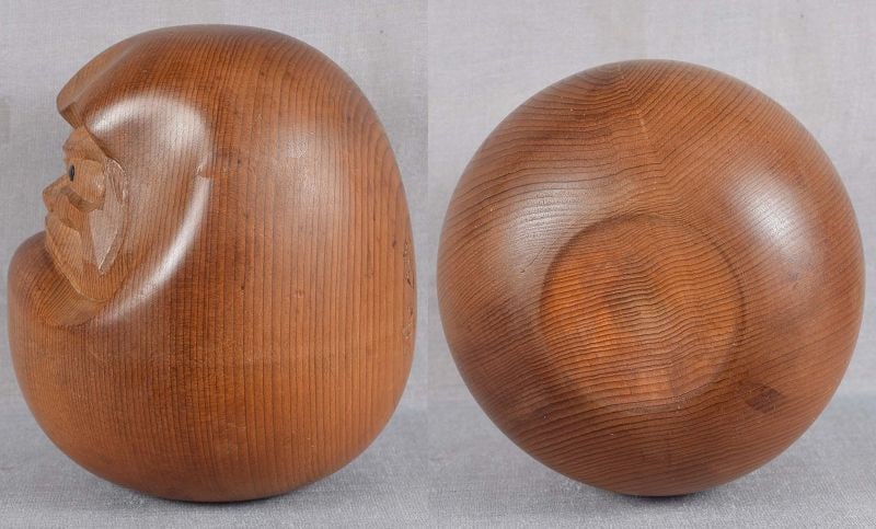 Vintage Hida school ittobori OKIMONO DARUMA by KOKUEI - 5
