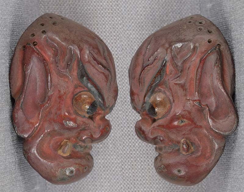 19c netsuke MASK red DEMON by RYUUN - 2