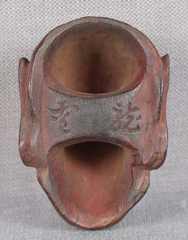 19c netsuke MASK red DEMON by RYUUN - 3